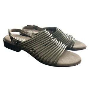 Munro Green Slingback Sandals with Woven Design